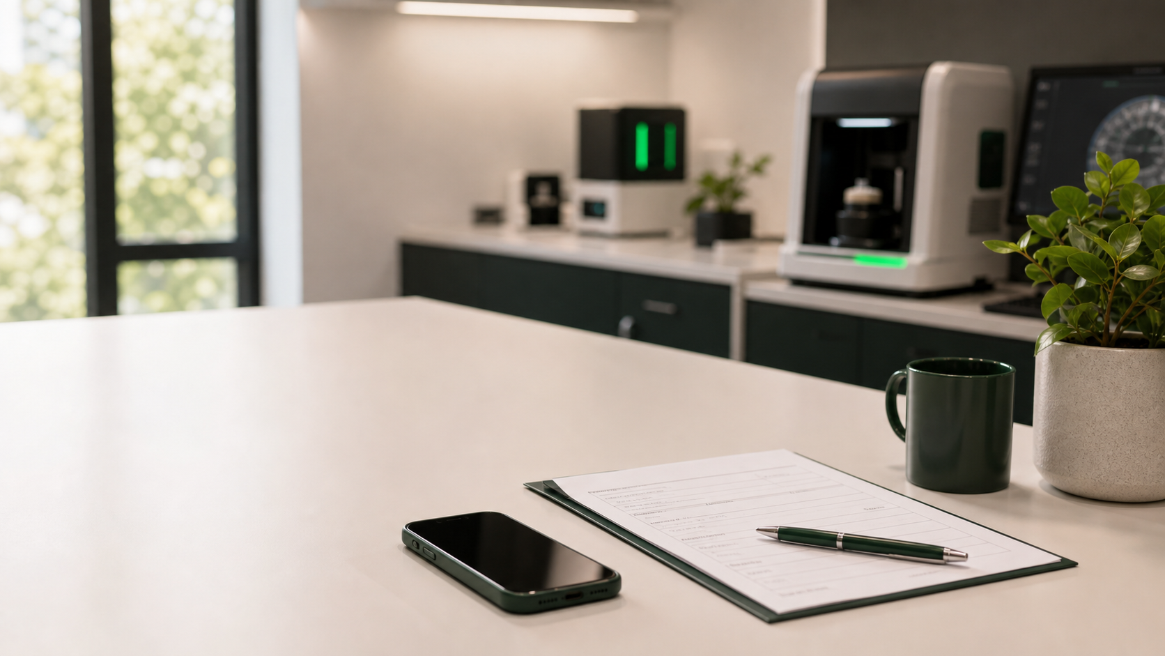 Modern dental office workspace for ArtyCad contact page
