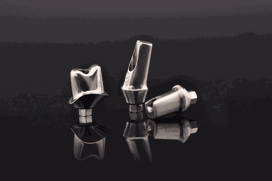 Titanium and zirconia custom abutments for implant restorations